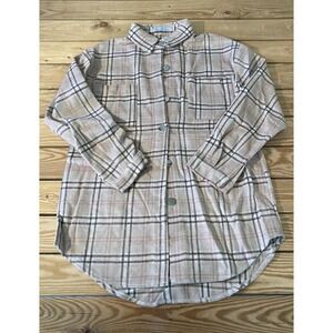 NEW Miss Sparkling Plaid Button Up Shirt Size Medium Women’s Soft Flannel